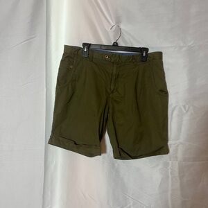 Zara Men's Khaki Green Flat Front Shorts